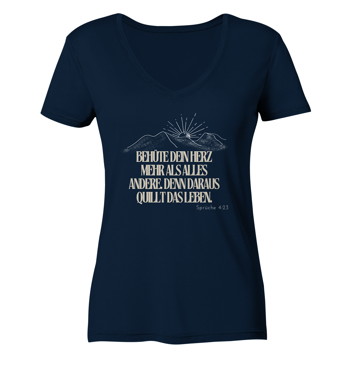 Behüte dein Herz - Ladies V-Neck Shirt