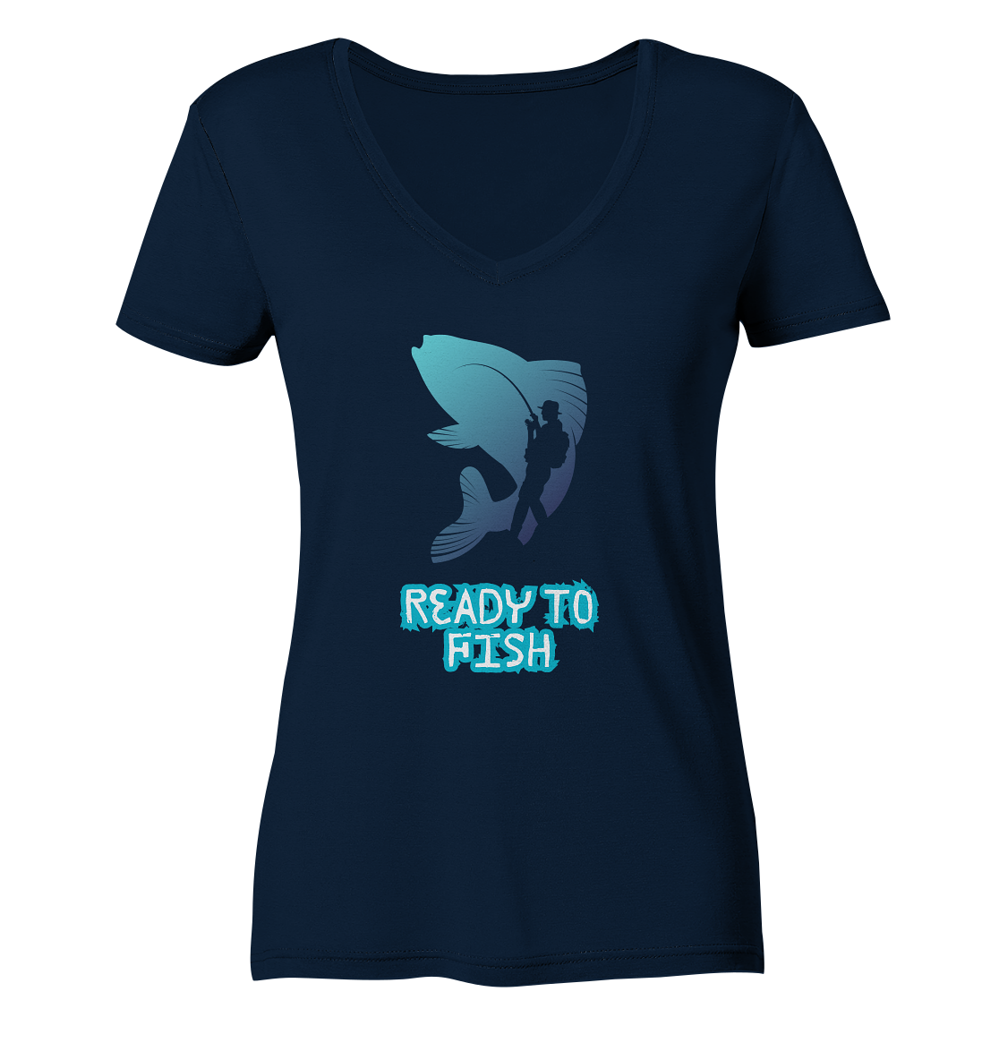 Ready to Fish - Ladies V-Neck Shirt