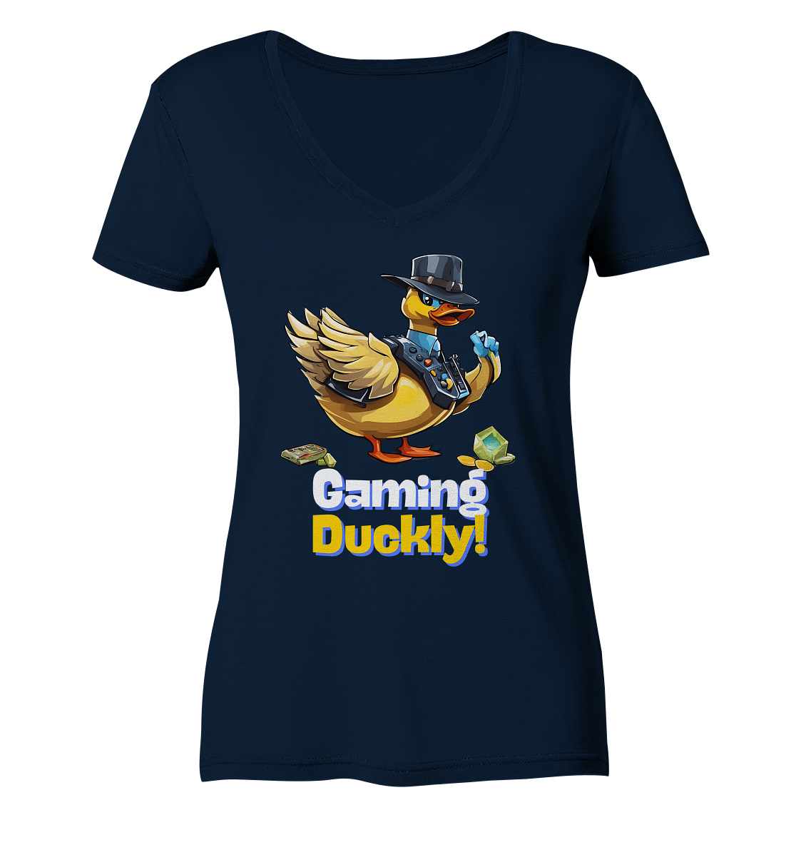 Gaming Duckly - Ladies V-Neck Shirt