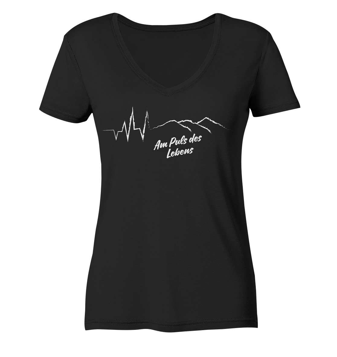 Am Puls des Lebens Berge - Ladies V-Neck Shirt