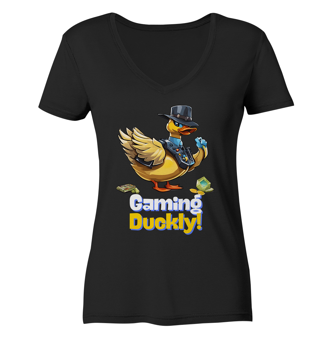 Gaming Duckly - Ladies V-Neck Shirt