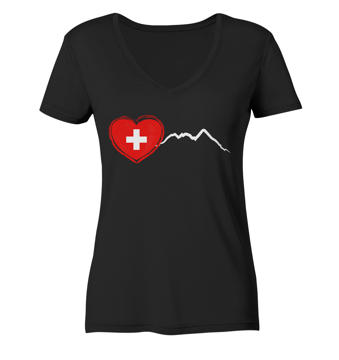I Love Switzerland - Ladies V-Neck Shirt