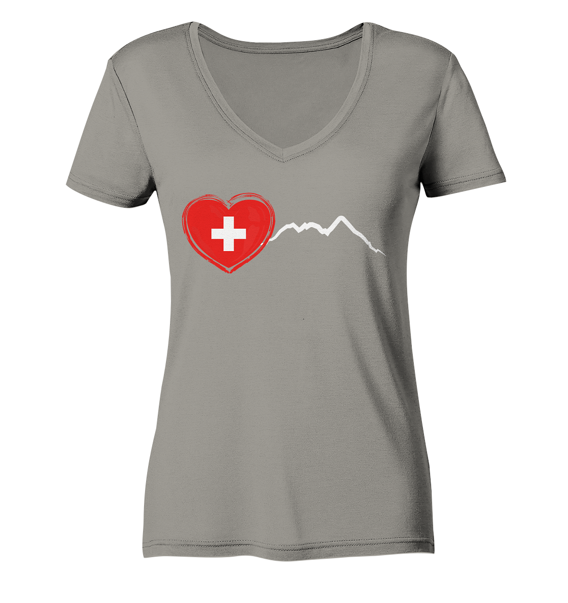 I Love Switzerland - Ladies V-Neck Shirt
