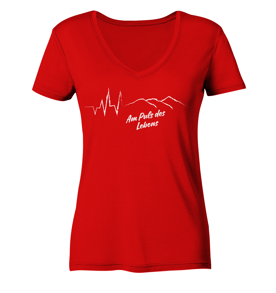 Am Puls des Lebens Berge - Ladies V-Neck Shirt