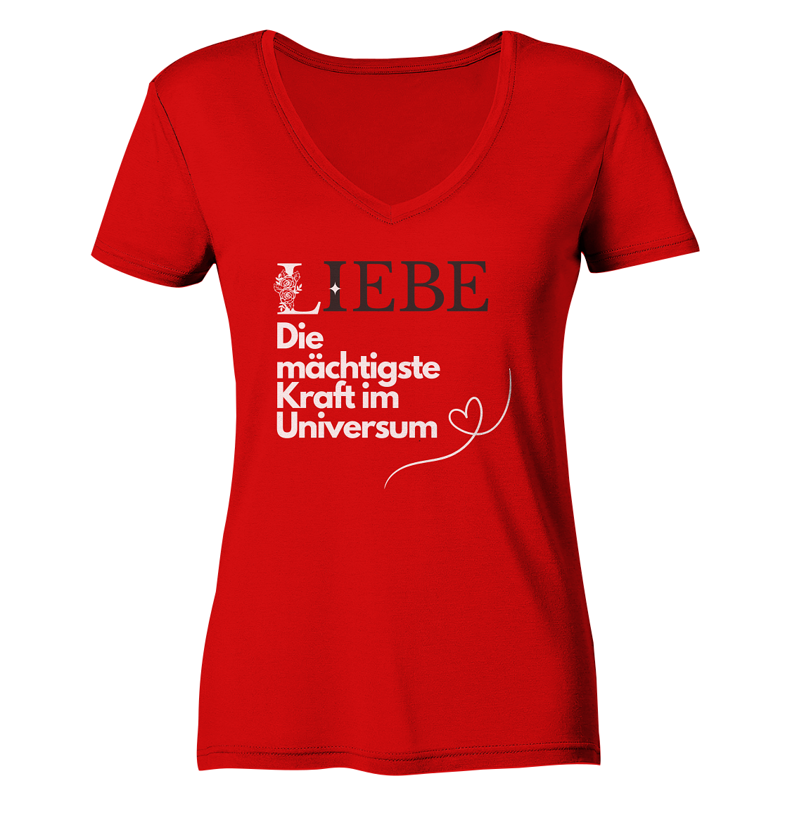 Liebe die mächtigste Kraft - Ladies V-Neck Shirt
