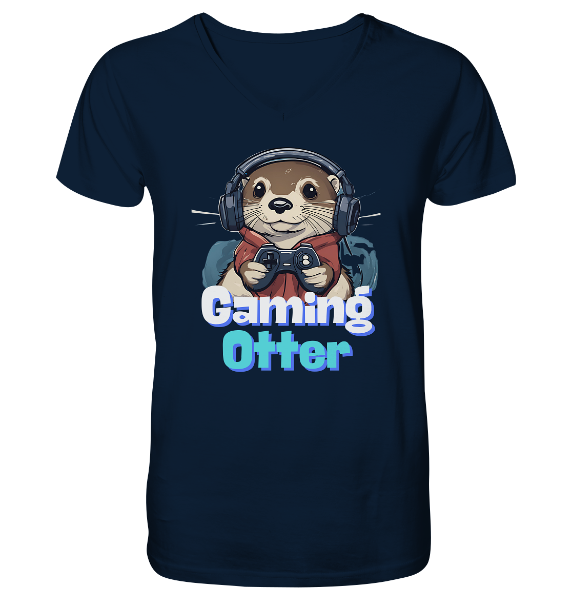 Gaming Otter - Mens Organic V-Neck Shirt
