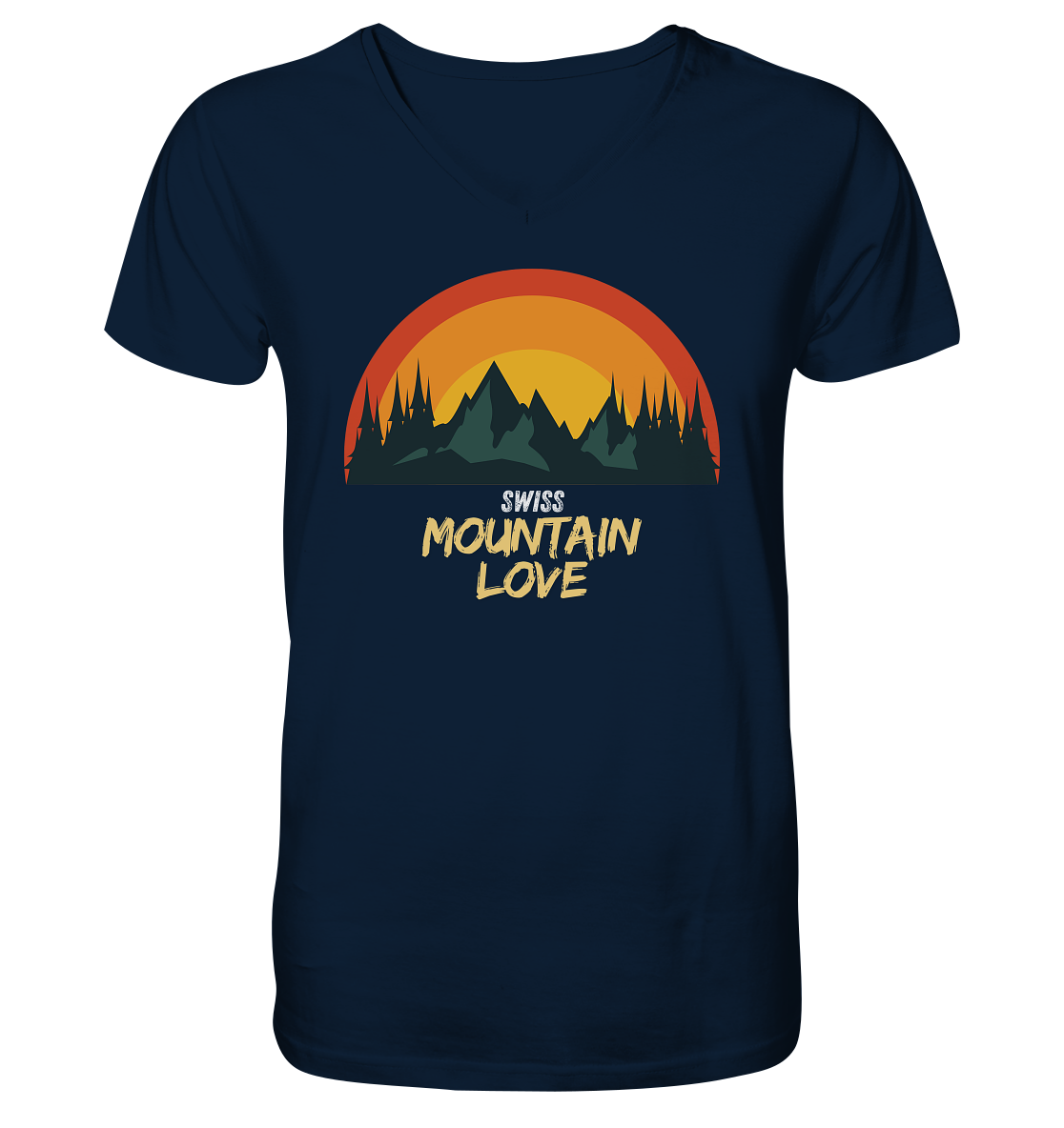 Mountain Love - Mens Organic V-Neck Shirt