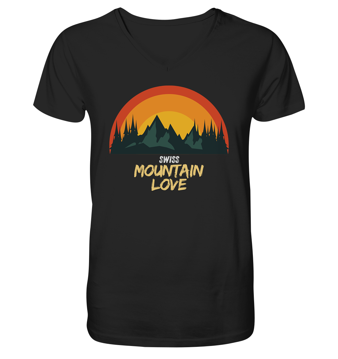 Mountain Love - Mens Organic V-Neck Shirt