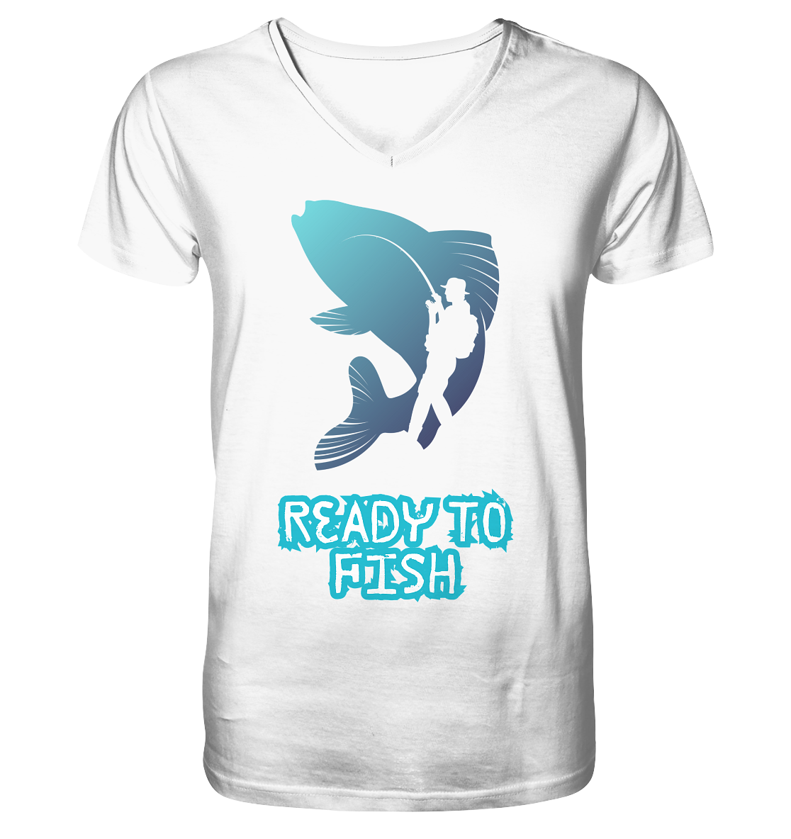 Ready to Fish - Mens Organic V-Neck Shirt