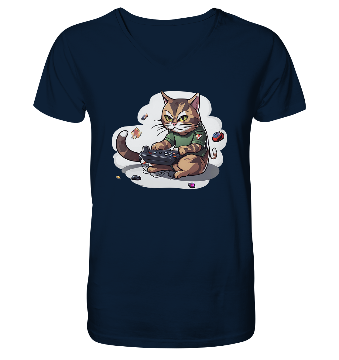 Gaming Cat - V-Neck Shirt