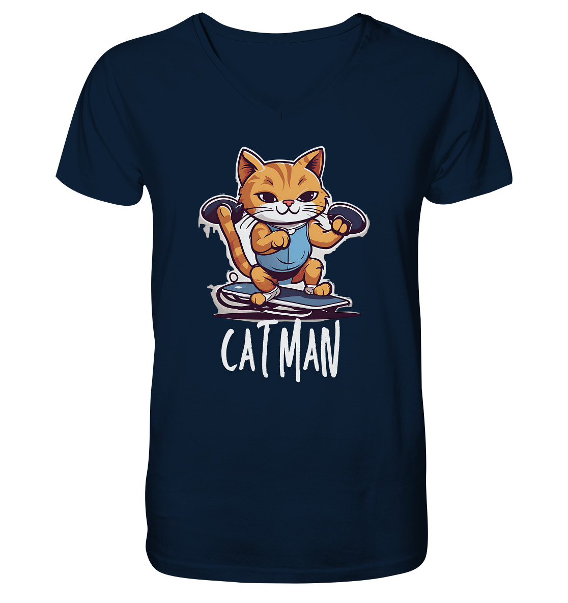 Skater Cat - V-Neck Shirt