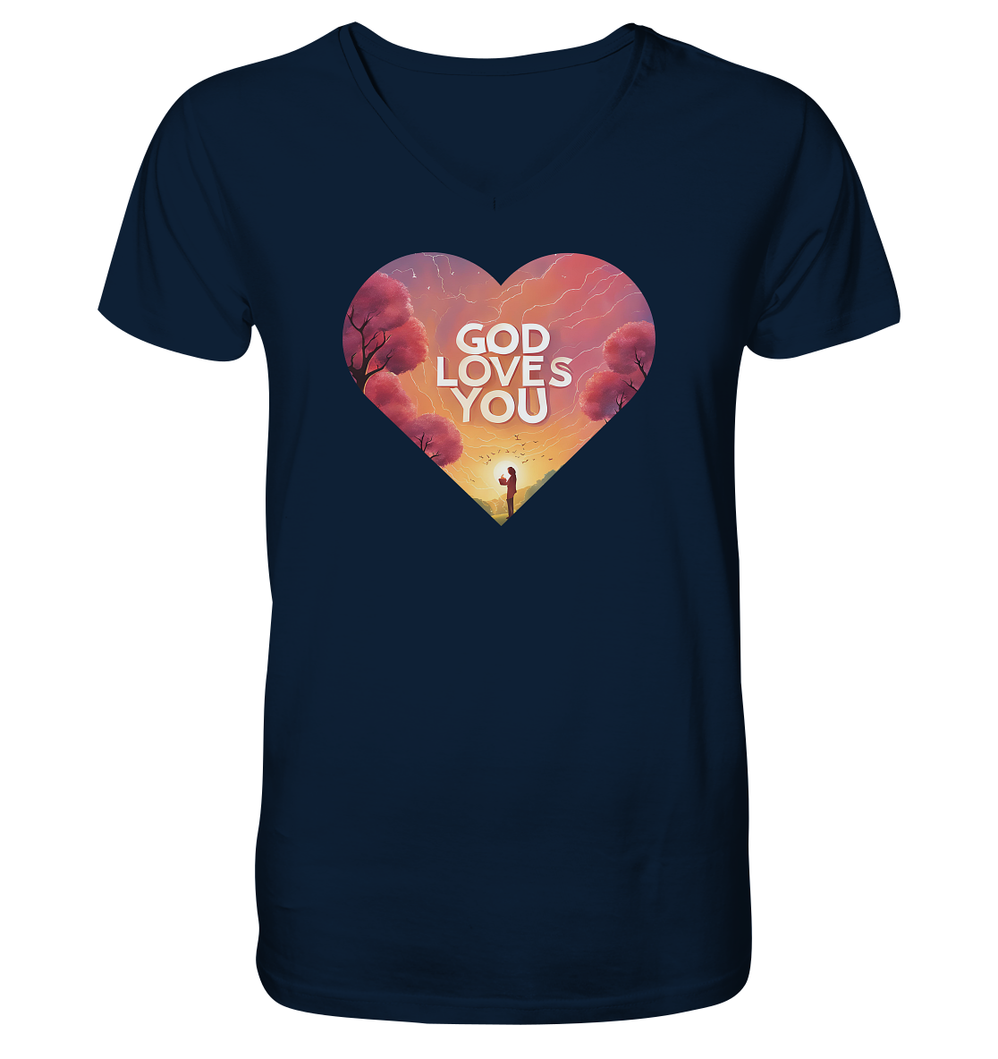 Gott liebt dich - V-Neck Shirt