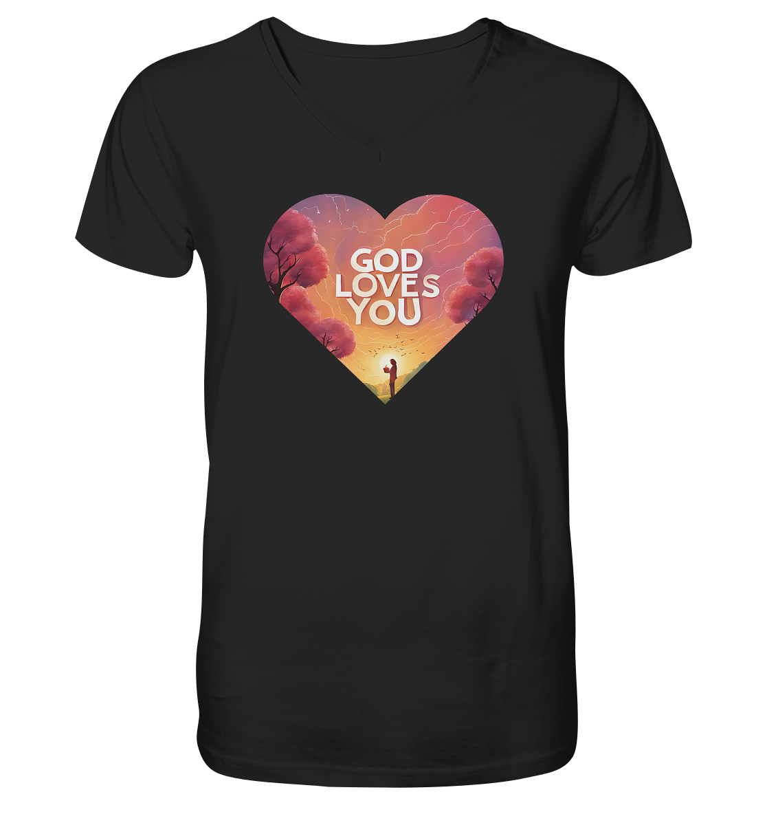 Gott liebt dich - V-Neck Shirt