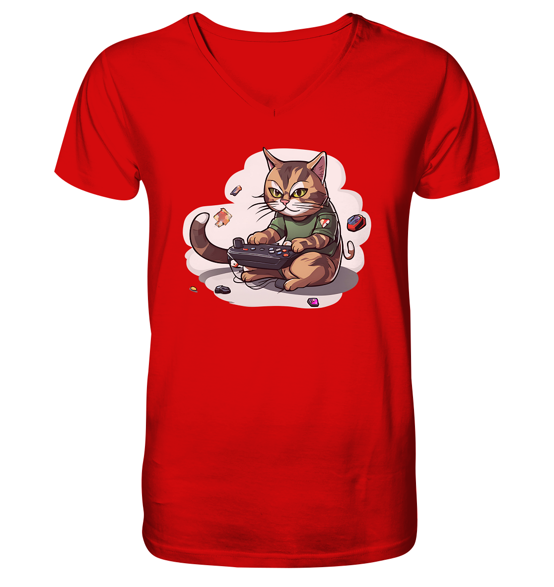 Gaming Cat - V-Neck Shirt