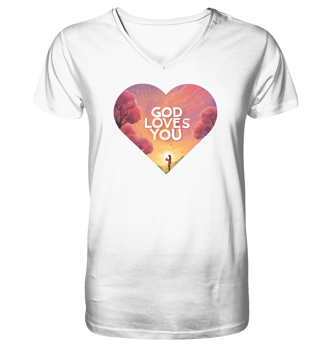 Gott liebt dich - V-Neck Shirt