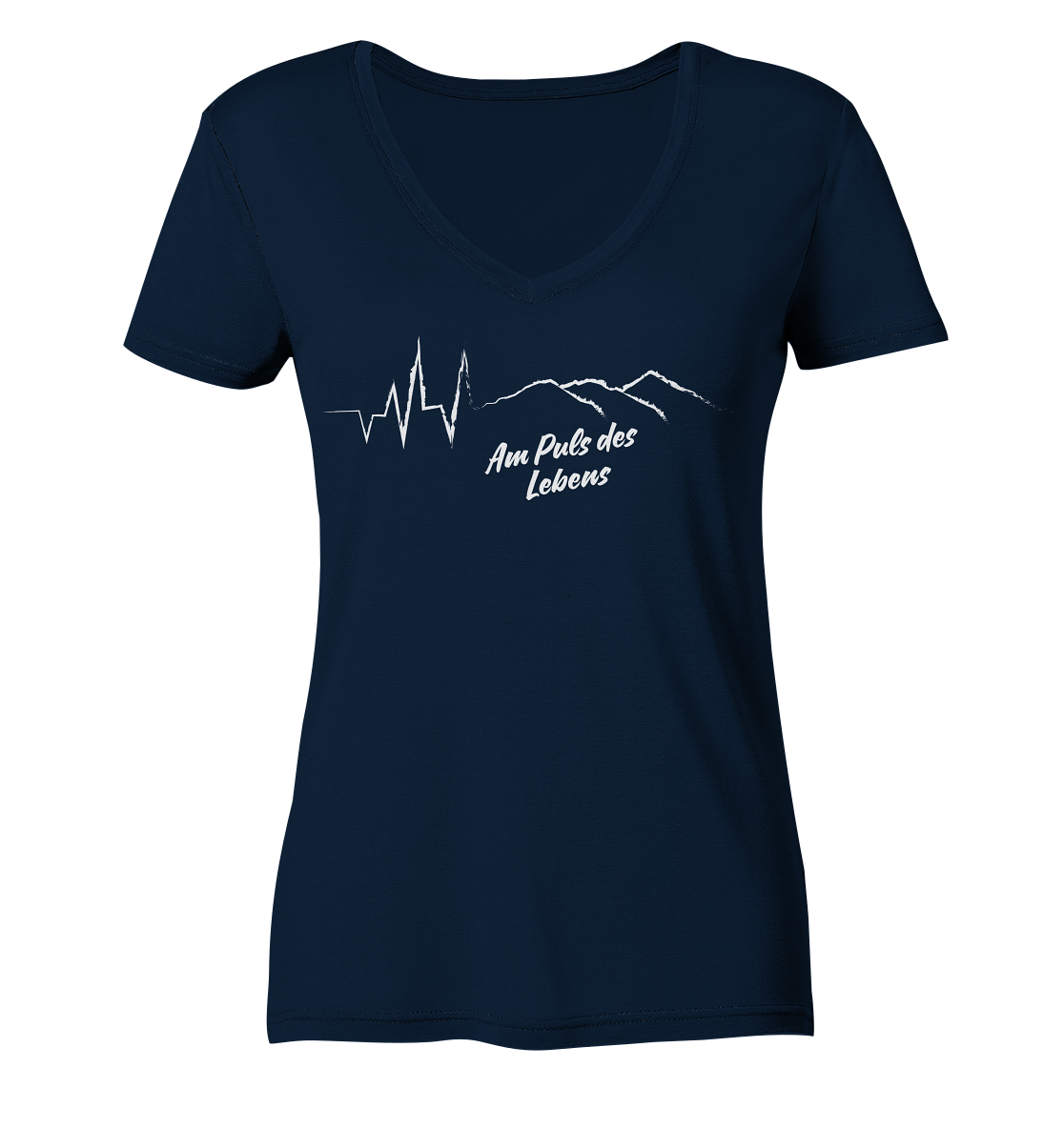 Am Puls des Lebens Berge - Ladies V-Neck Shirt