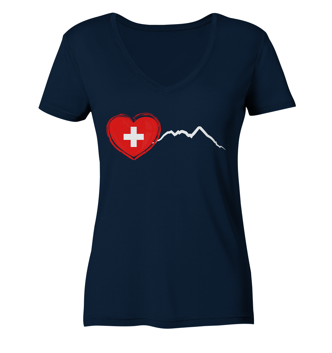 I Love Switzerland - Ladies V-Neck Shirt