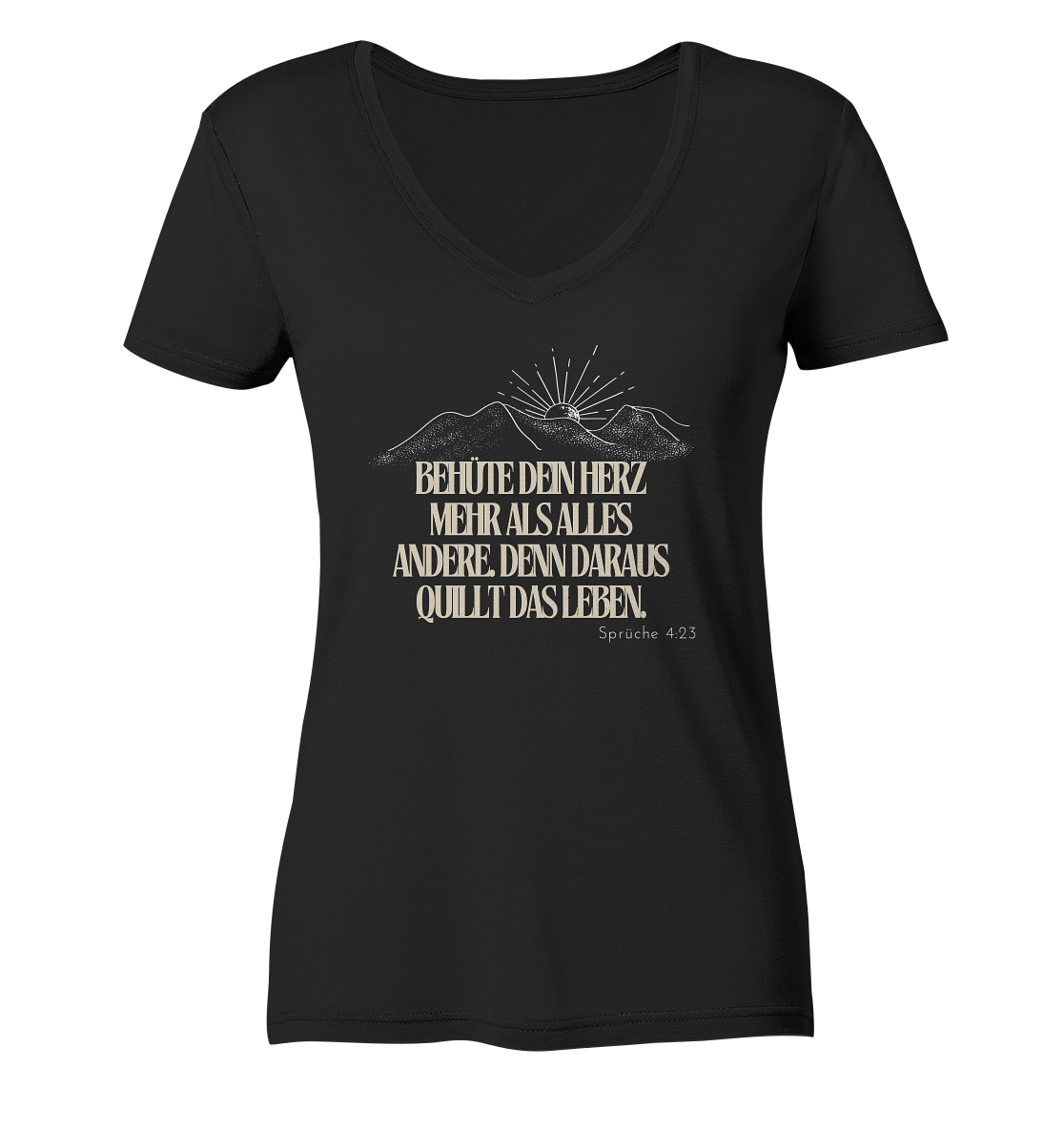 Behüte dein Herz - Ladies V-Neck Shirt
