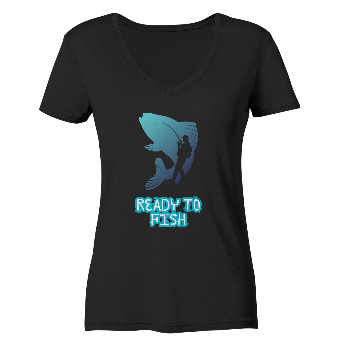 Ready to Fish - Ladies V-Neck Shirt