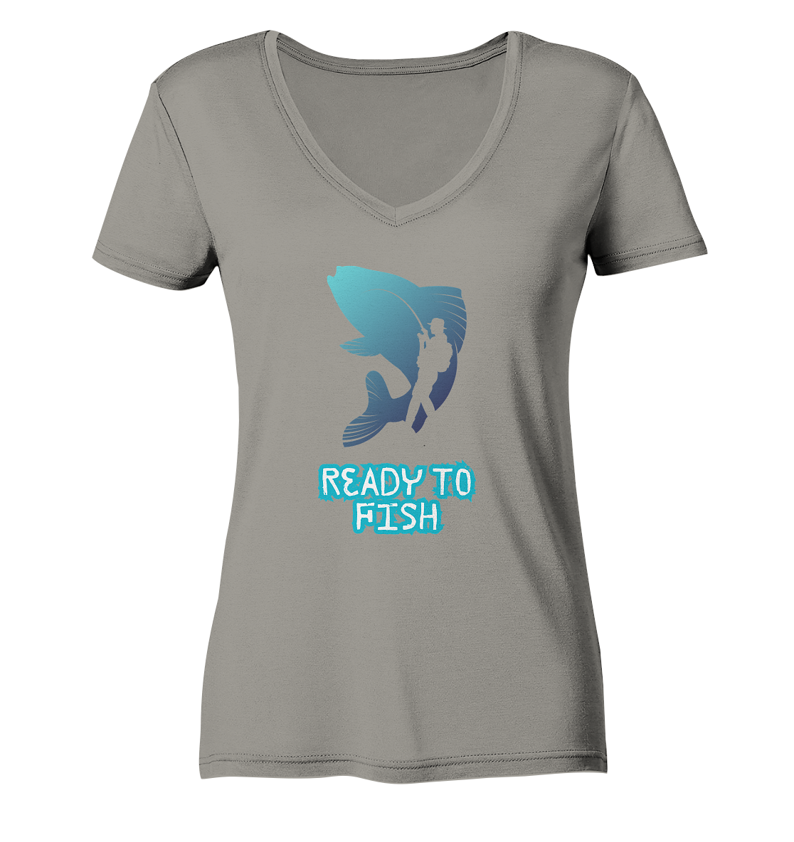 Ready to Fish - Ladies V-Neck Shirt