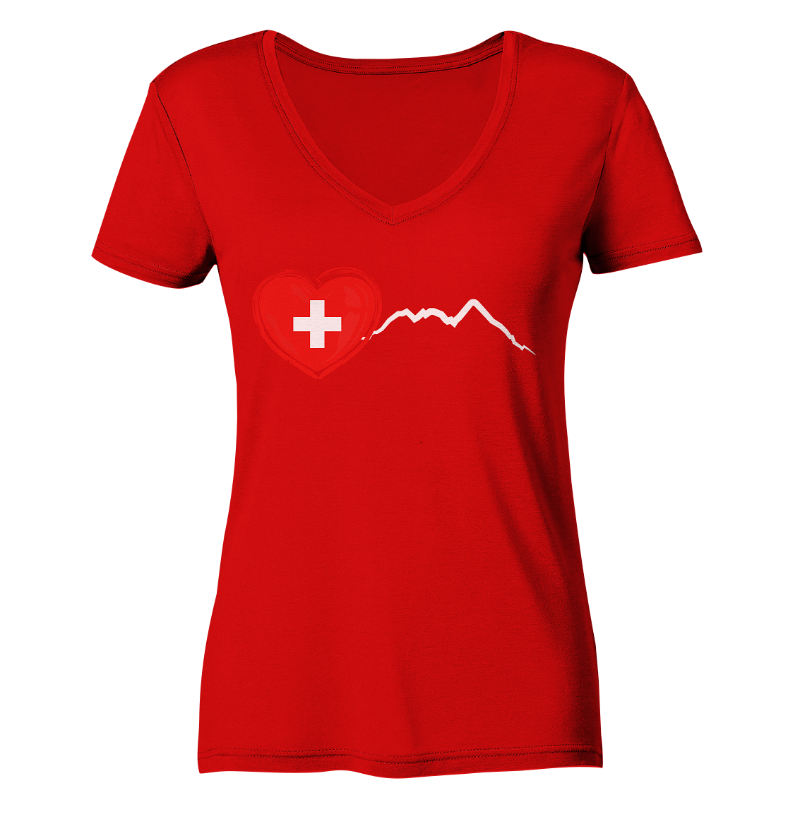 I Love Switzerland - Ladies V-Neck Shirt