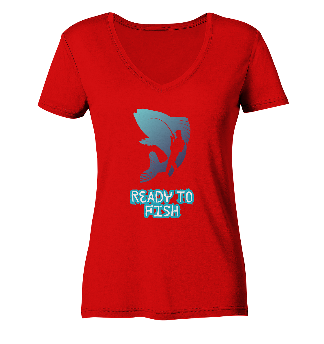 Ready to Fish - Ladies V-Neck Shirt