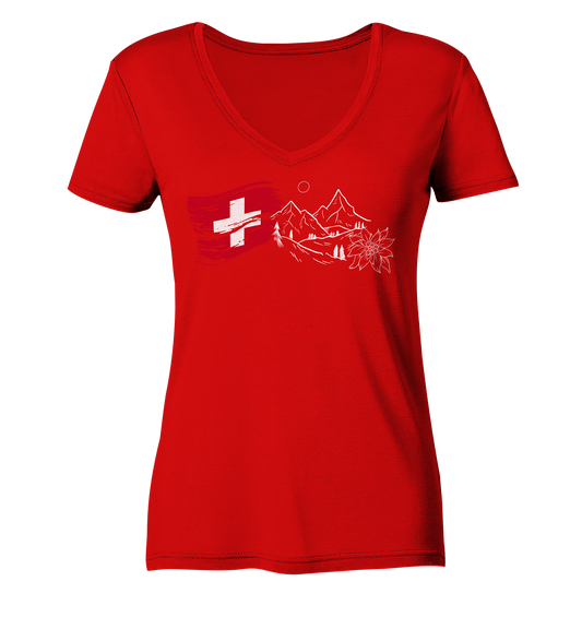 Schweiz - Ladies V-Neck Shirt