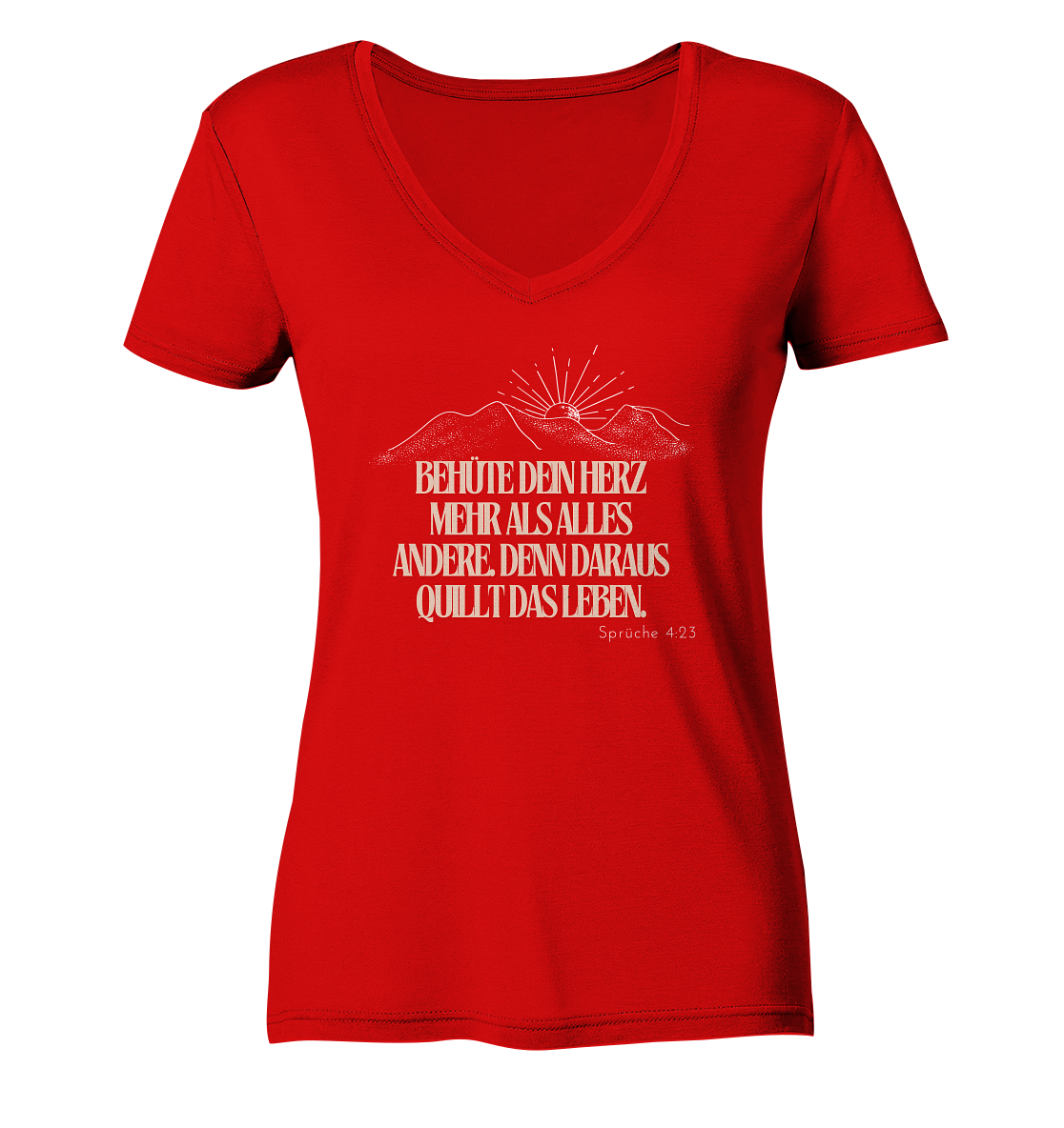 Behüte dein Herz - Ladies V-Neck Shirt