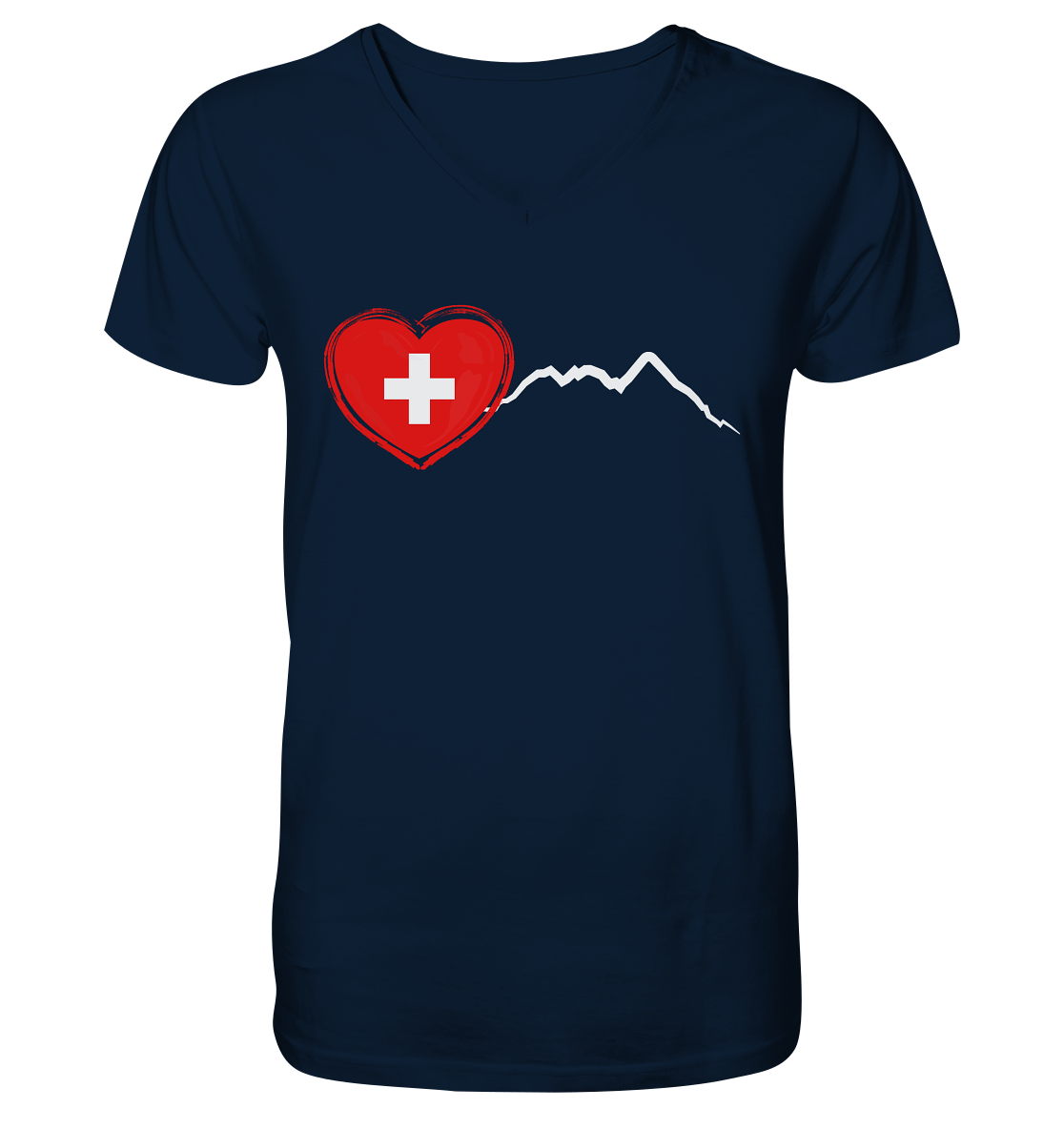 I Love Switzerland - Mens Organic V-Neck Shirt