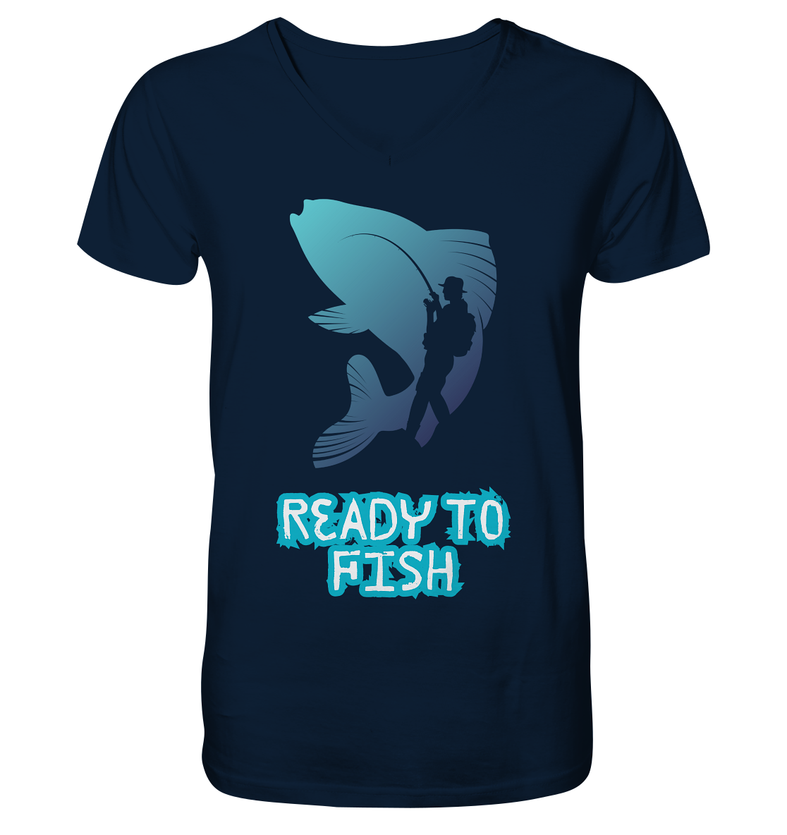Ready to Fish - Mens Organic V-Neck Shirt