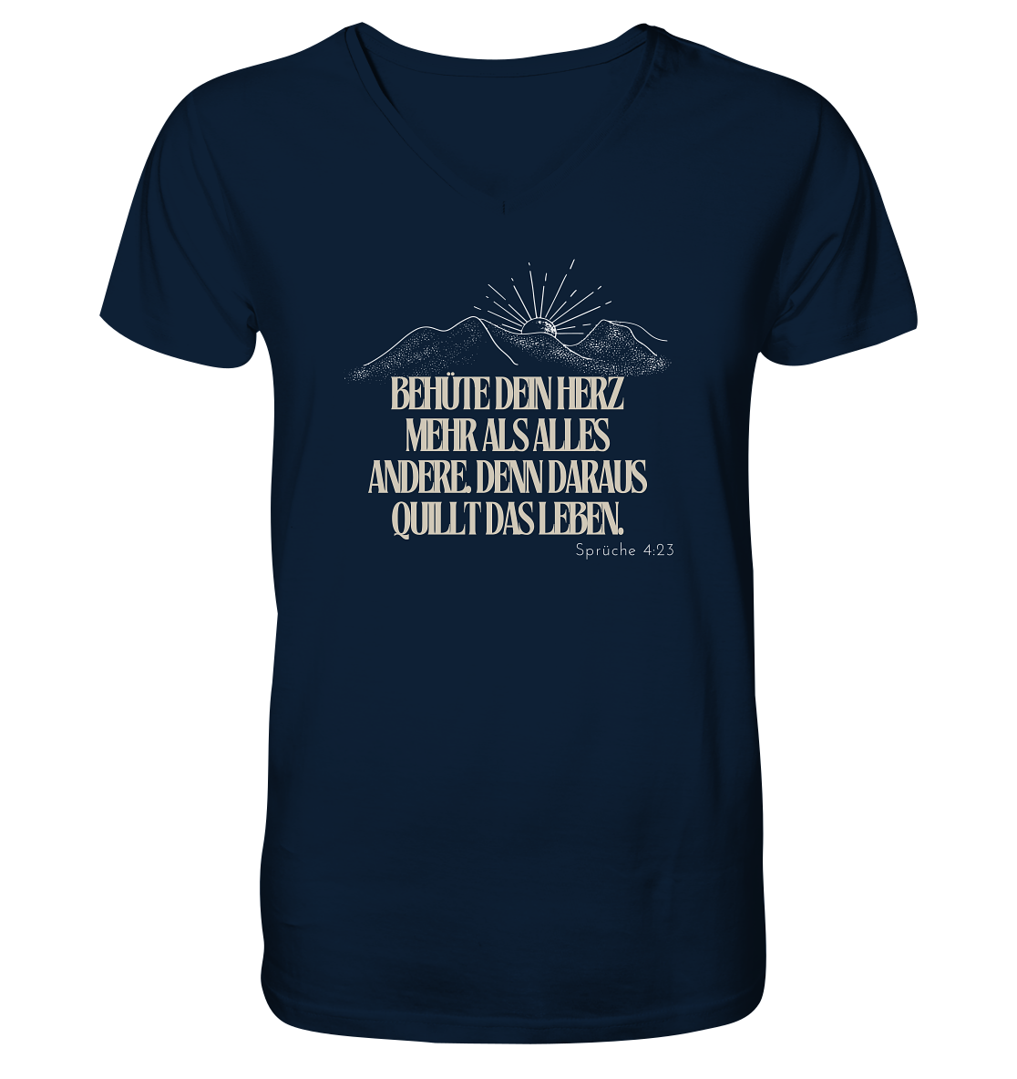Behüte dein Herz - Mens Organic V-Neck Shirt