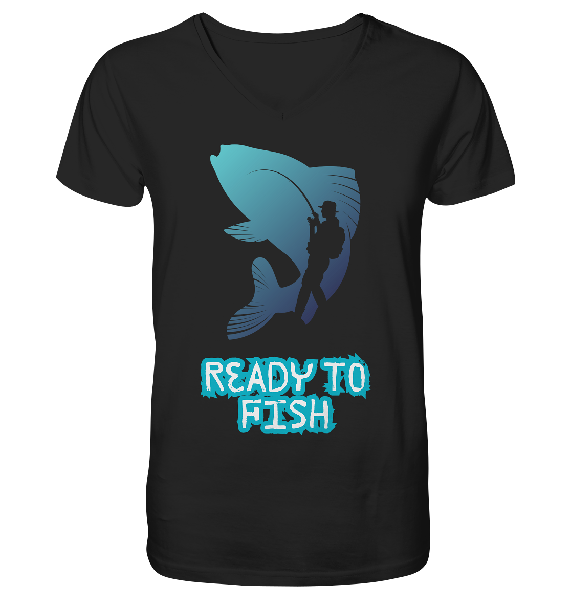 Ready to Fish - Mens Organic V-Neck Shirt