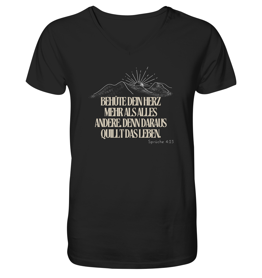 Behüte dein Herz - Mens Organic V-Neck Shirt
