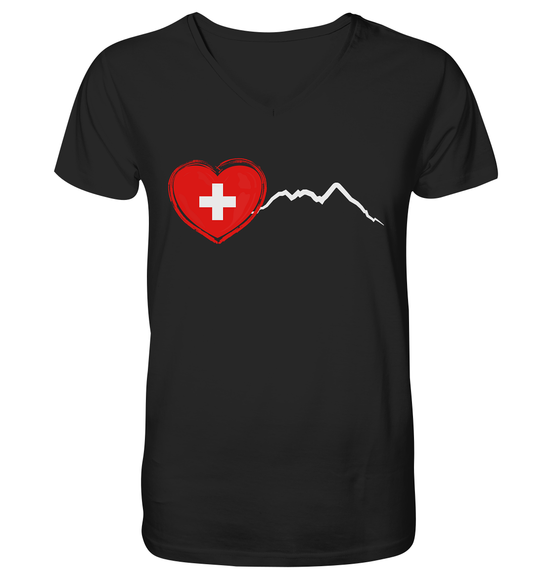I Love Switzerland - Mens Organic V-Neck Shirt