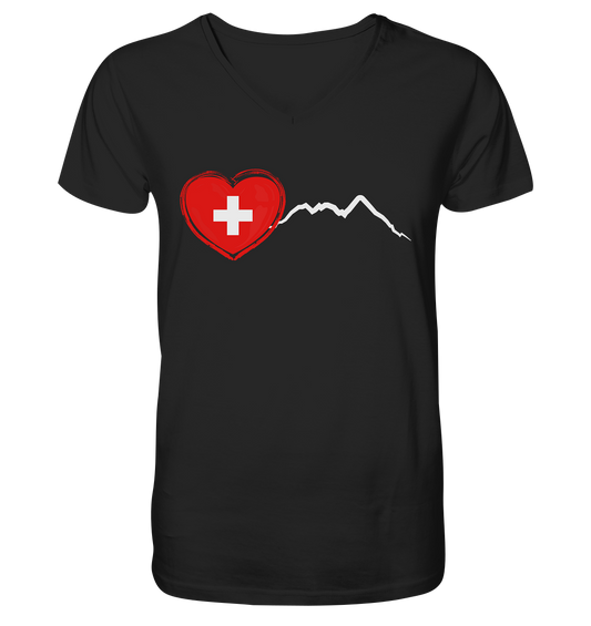 I Love Switzerland - Mens Organic V-Neck Shirt