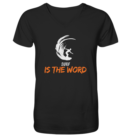 Surf is the Word - Mens Organic V-Neck Shirt