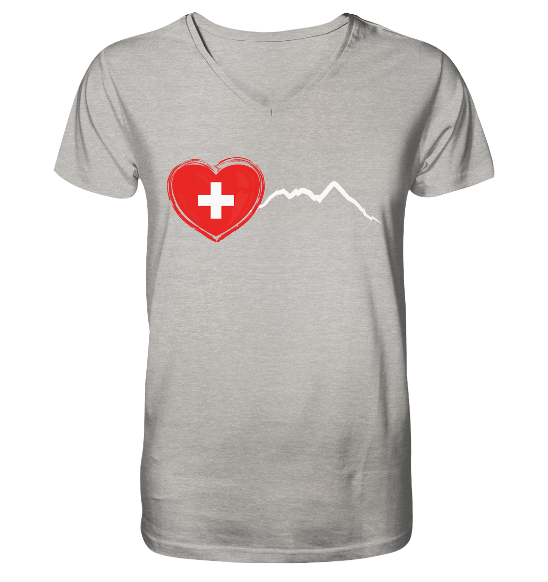 I Love Switzerland - Mens Organic V-Neck Shirt