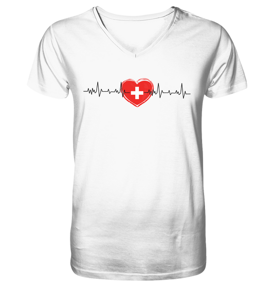 Herzschlag Schweiz - Mens Organic V-Neck Shirt