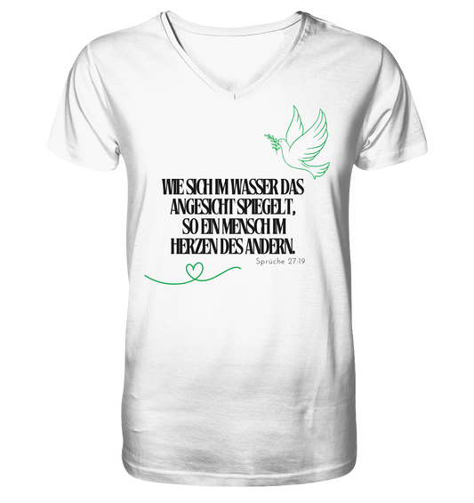 Im Herzen des Menschen - Mens Organic V-Neck Shirt
