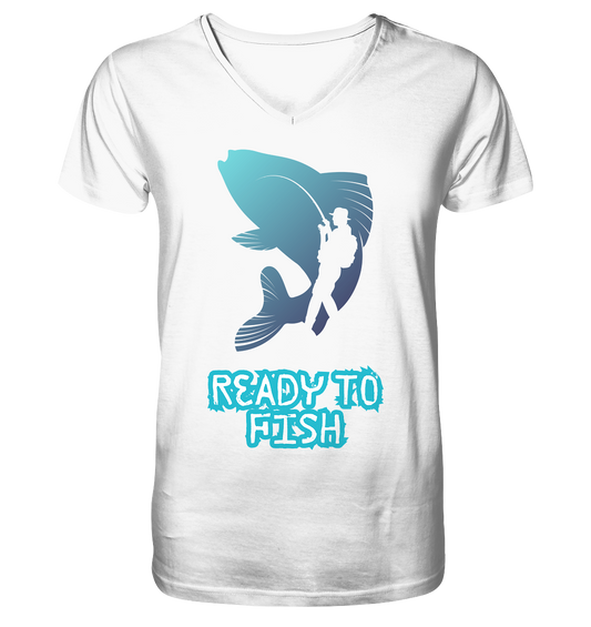 Ready to Fish - Mens Organic V-Neck Shirt