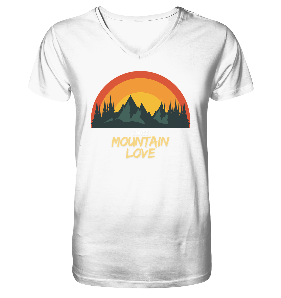 Mountain Love - Mens Organic V-Neck Shirt