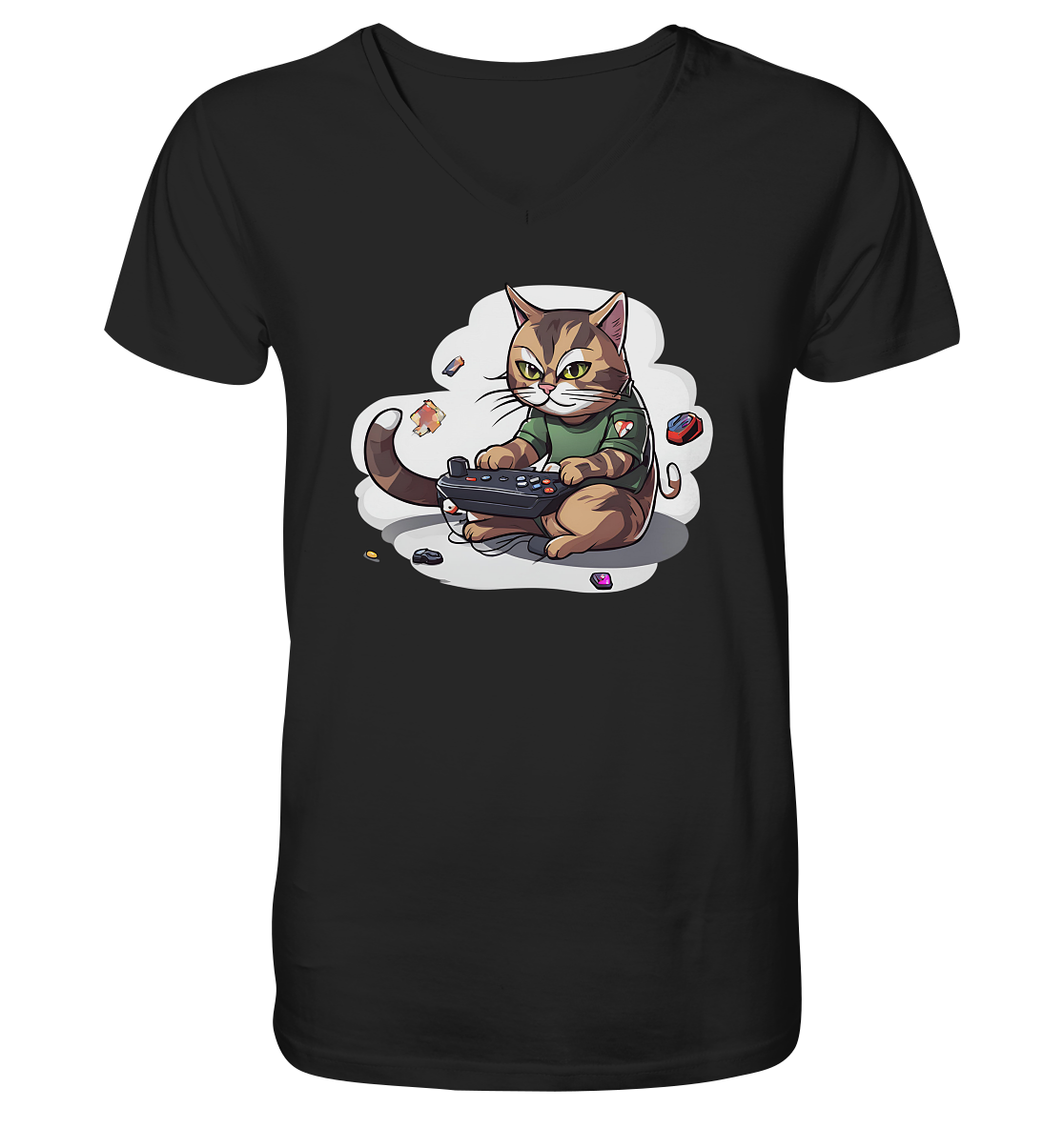 Gaming Cat - V-Neck Shirt