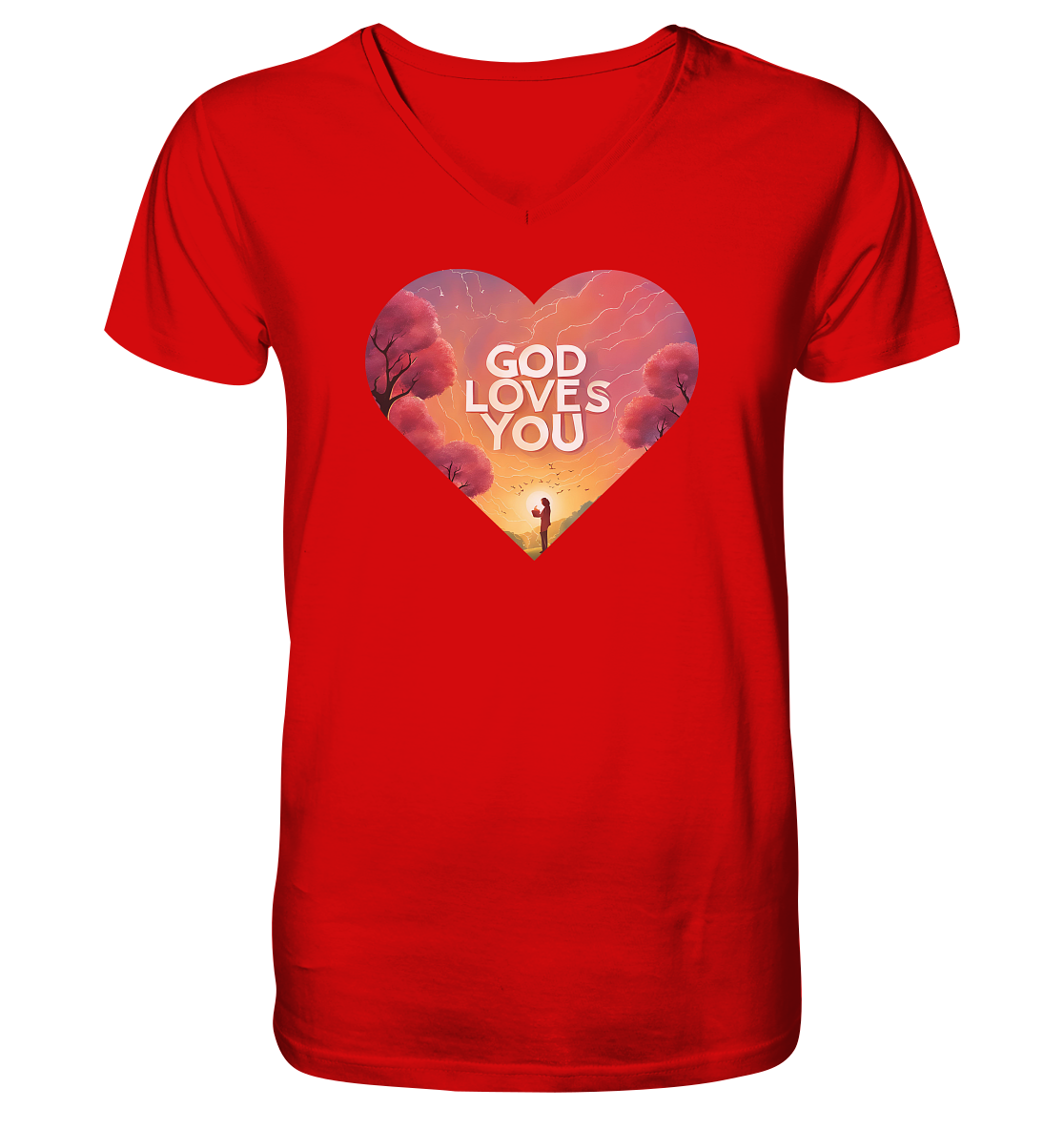Gott liebt dich - V-Neck Shirt