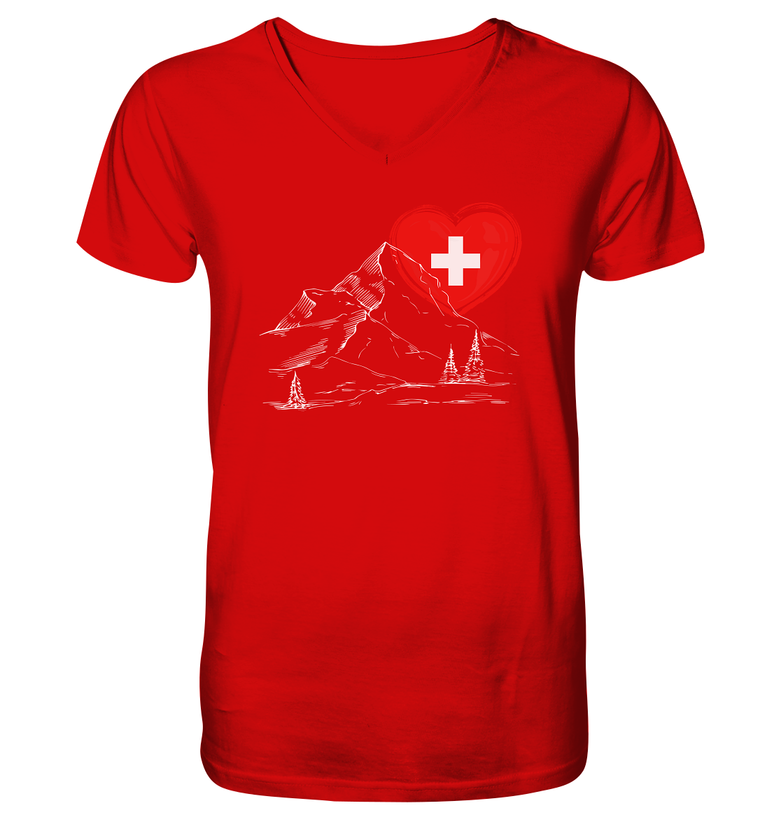Schweizer Herz - V-Neck Shirt
