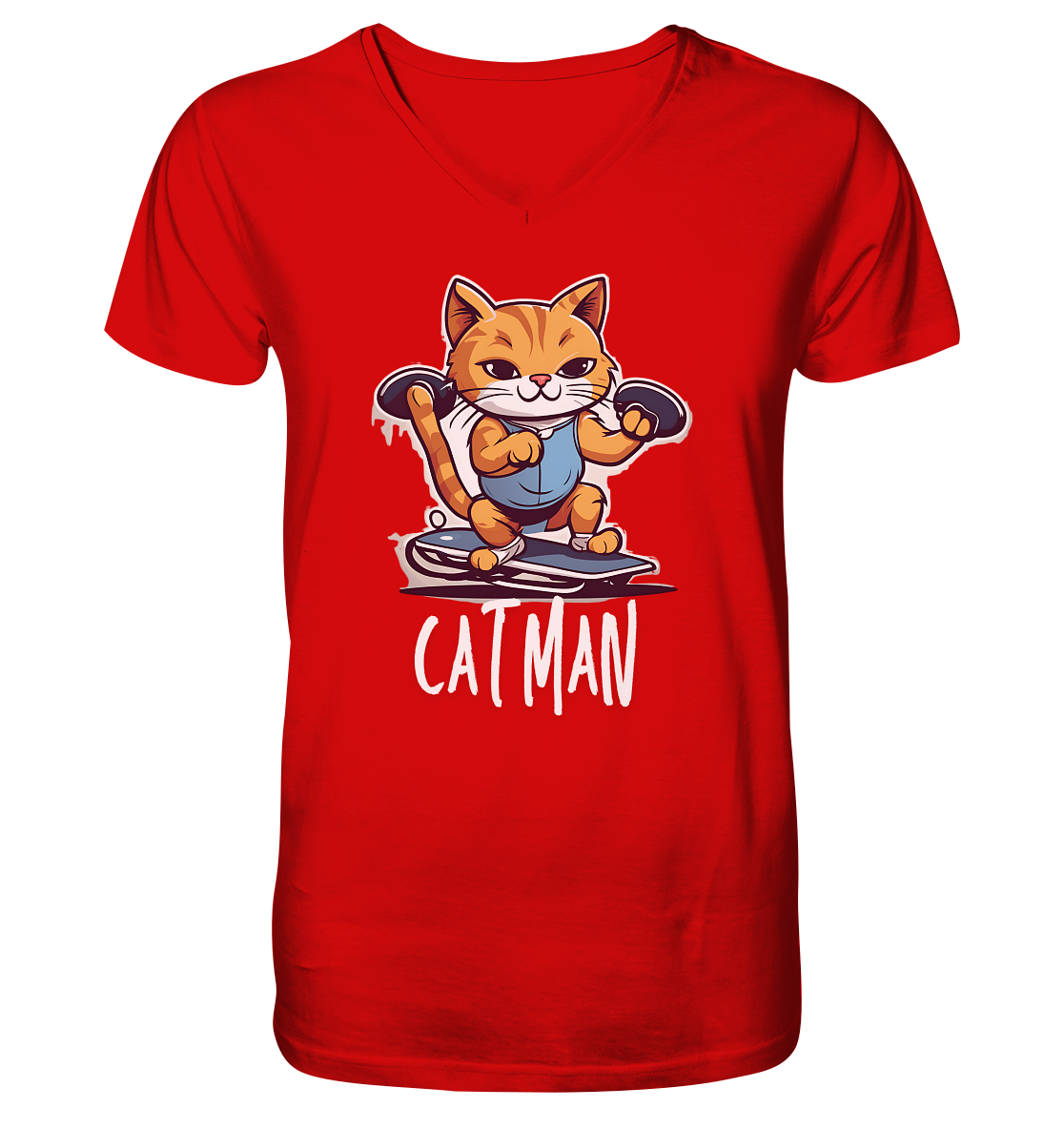 Skater Cat - V-Neck Shirt