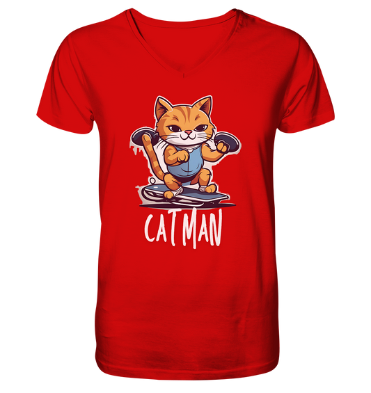 Skater Cat - V-Neck Shirt