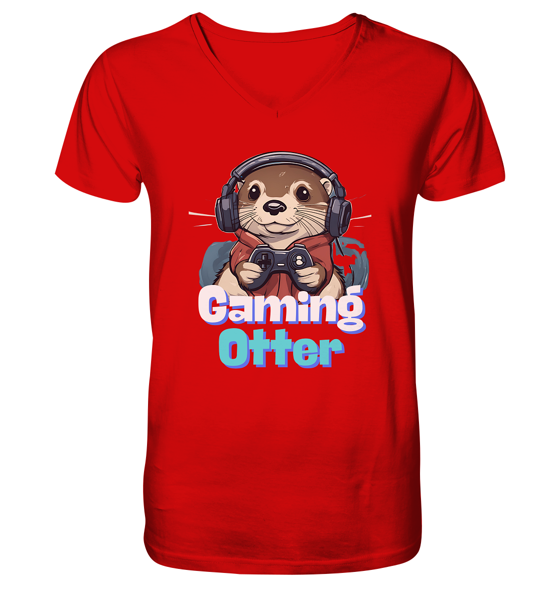 Gaming Otter - V-Neck Shirt