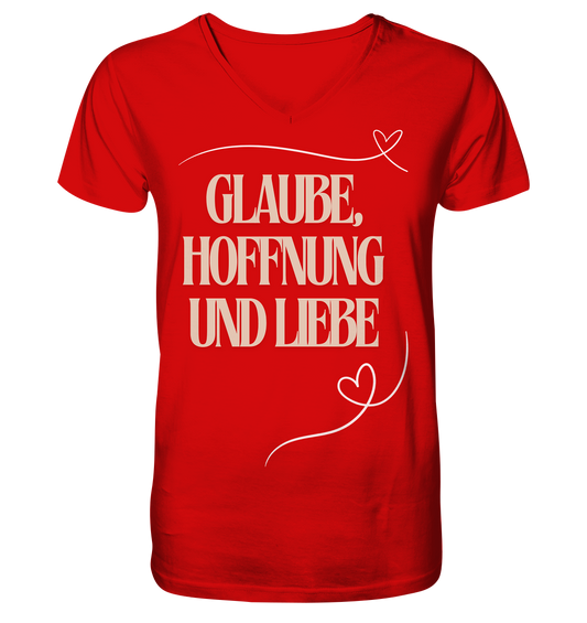 Glaube, Hoffnung und Liebe - V-Neck Shirt