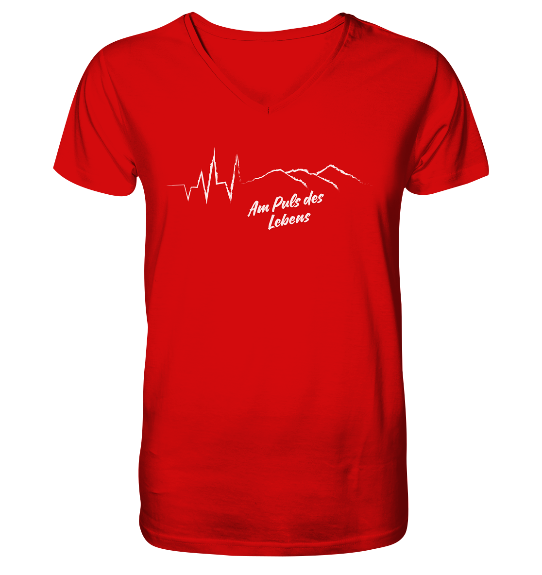 Am Puls des Lebens Berge - V-Neck Shirt
