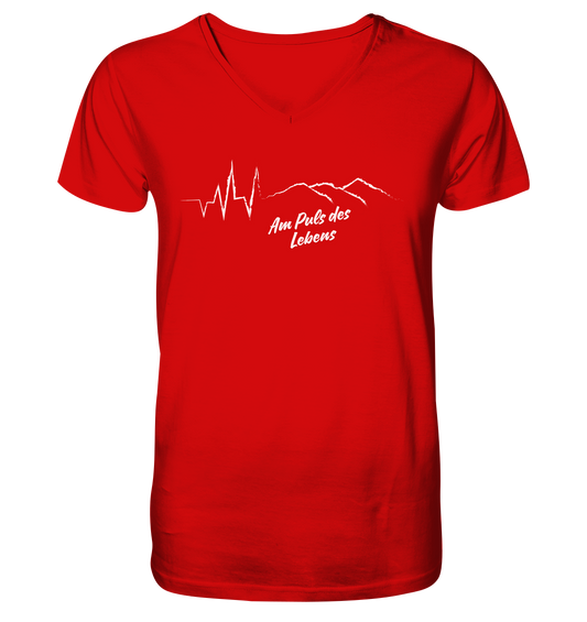 Am Puls des Lebens Berge - V-Neck Shirt